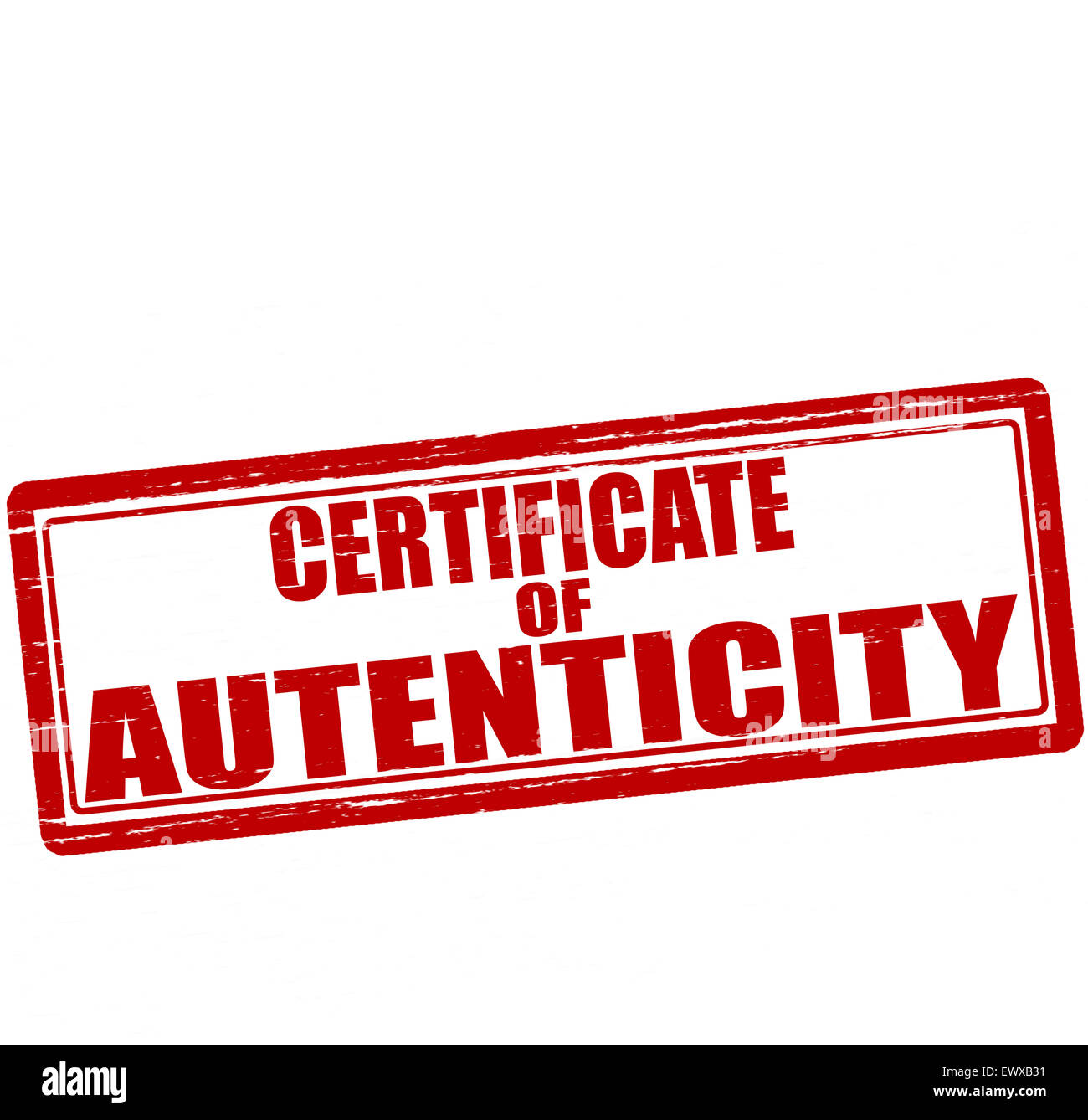 Stamp with text certificate of authenticity inside, illustration Stock Photo