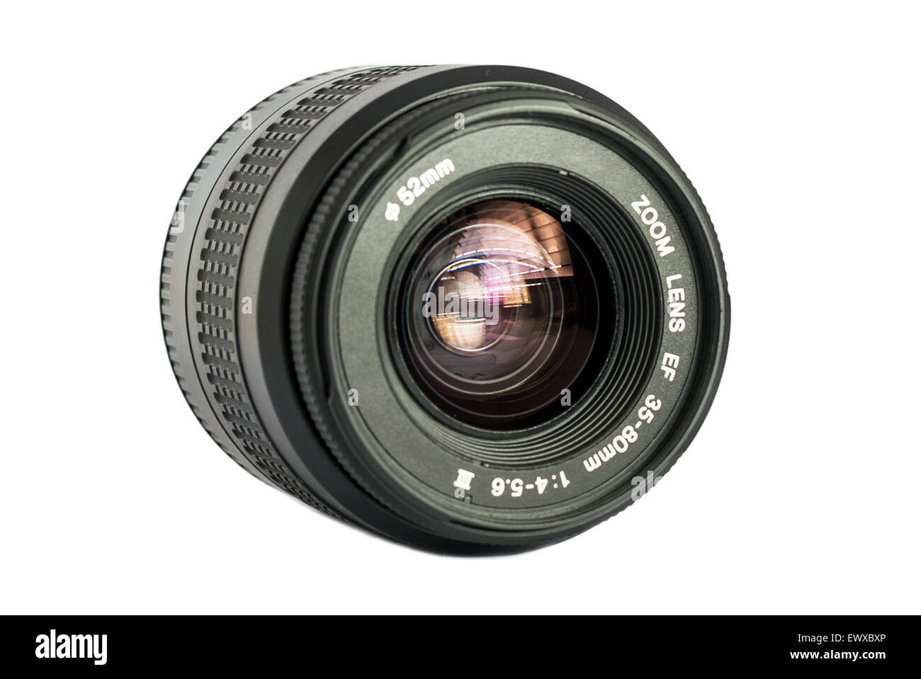 Camera photo lens, Old lens isolated over white background Stock Photo