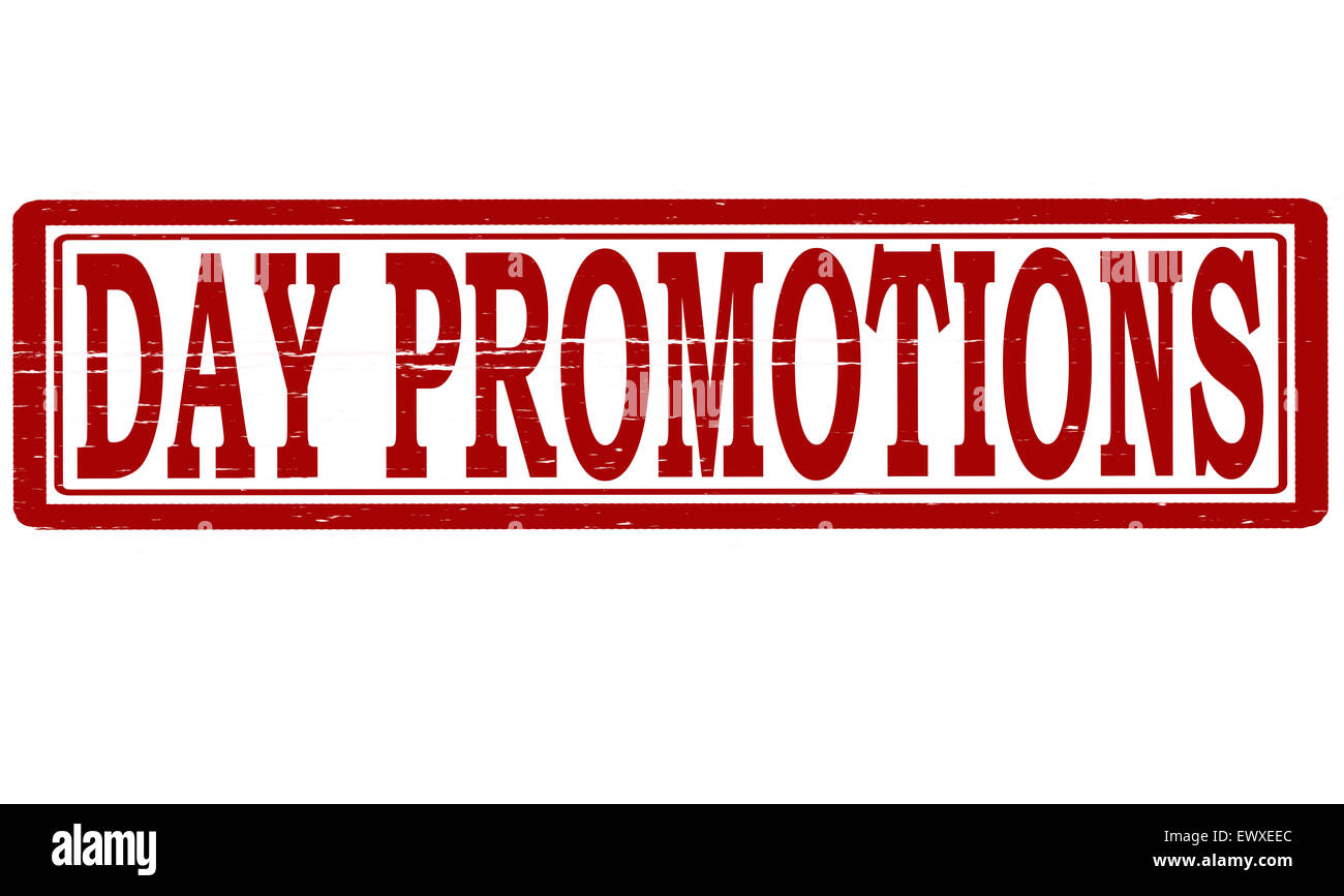 Stamp with text day promotions inside, illustration Stock Photo - Alamy