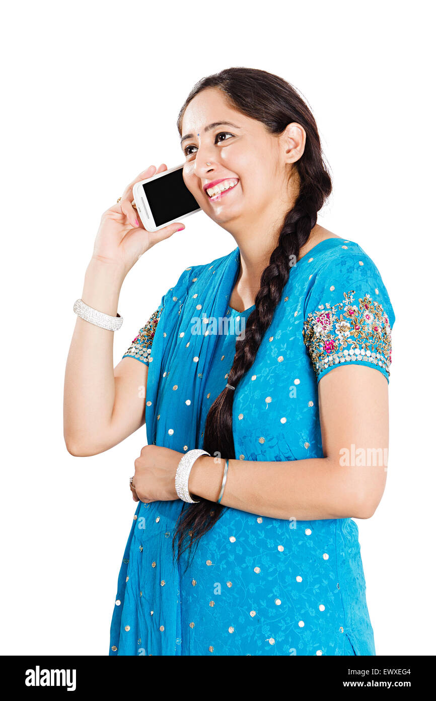 1 indian Punjabi woman talking Cell Phone Stock Photo - Alamy