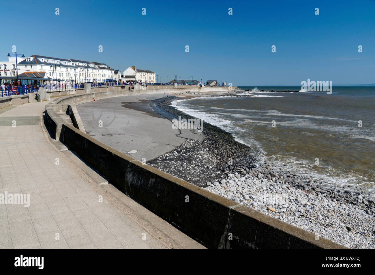 Seafront Beach or Tarmac Beach, Porthcawl, Wales, UK. Stock Photo