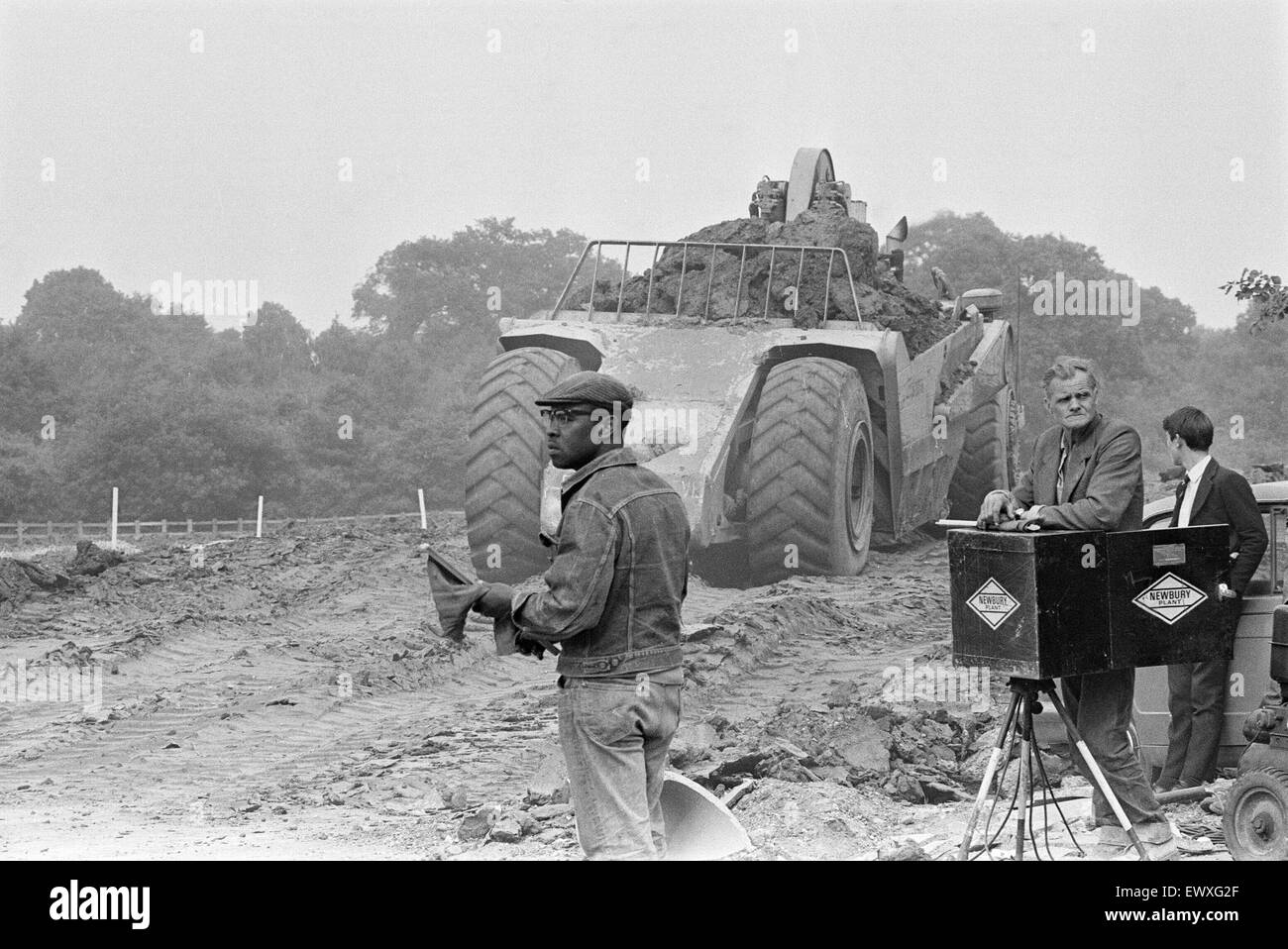 M4 Motorway Construction, June 1970. Junction 10, Winnersh, Wokingham. Stock Photo