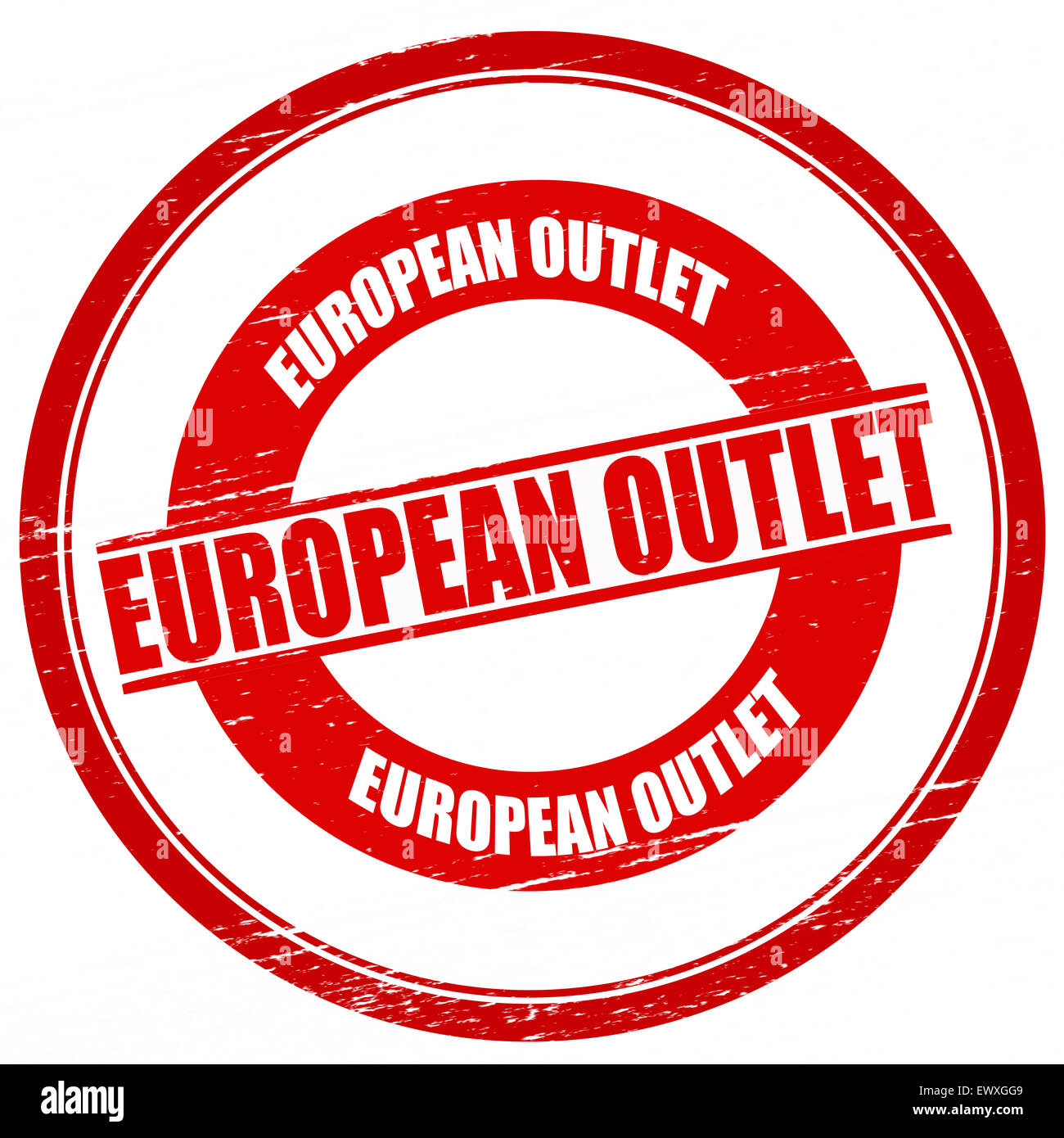 Stamp with text european outlet inside, illustration Stock Photo Alamy