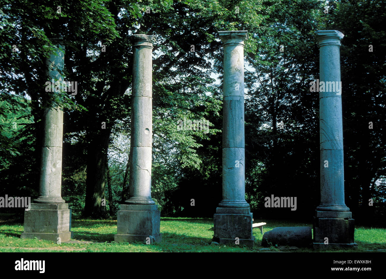 DEU, Germany, Aachen, old pillars at the Lousberg  DEU, Deutschland, Aachen, alte Saeulen auf dem Lousberg Stock Photo