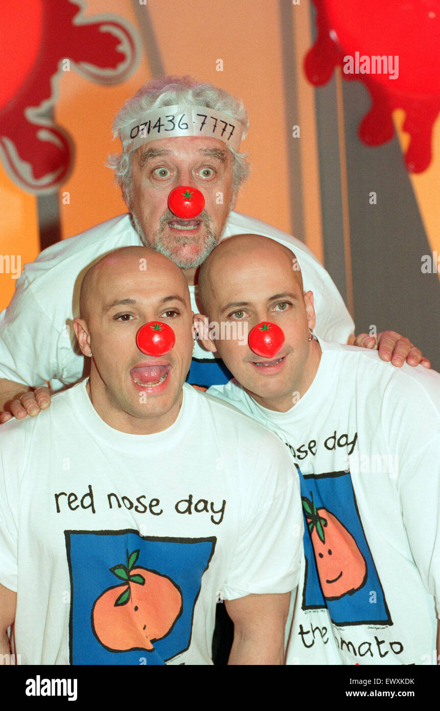 Fred Fairbrass and his brother Richard of Right Said Fred filming Comic