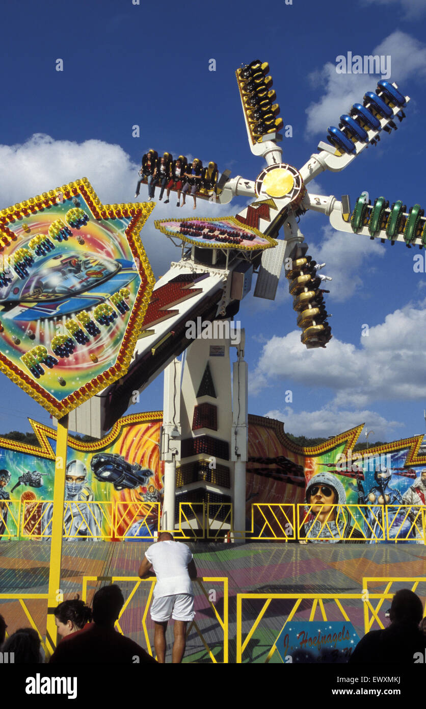 DEU, Germany, Aachen, kermis Oecher Bend, carousel.  DEU, Deutschland, Aachen, Karussel auf der Kirmes Oecher Bend. Stock Photo