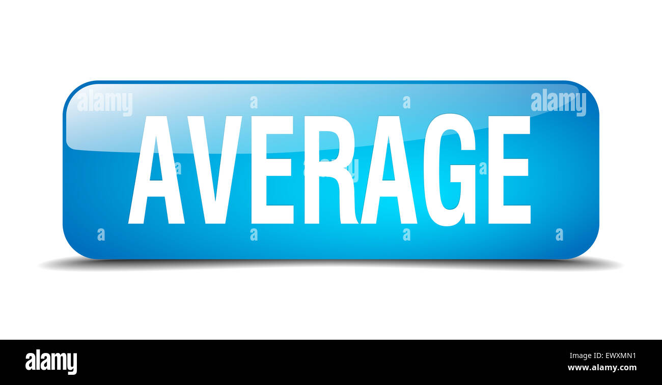average blue square 3d realistic isolated web button Stock Photo - Alamy
