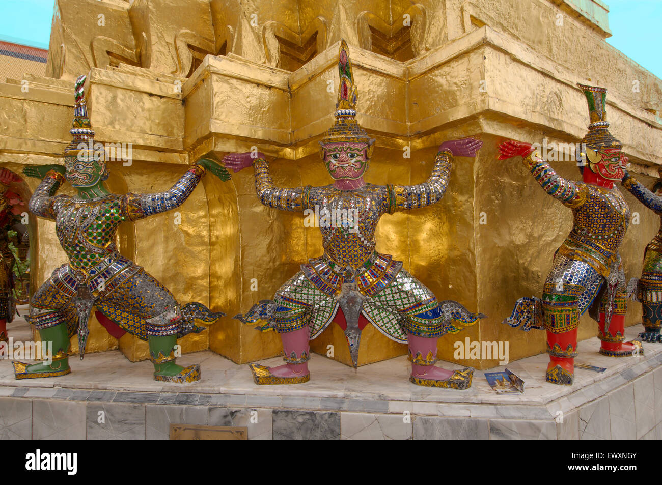 Wat Phra Kaew or Temple of the Emerald Buddha; full official name Wat Phra Si Rattana Satsadaram, Stock Photo