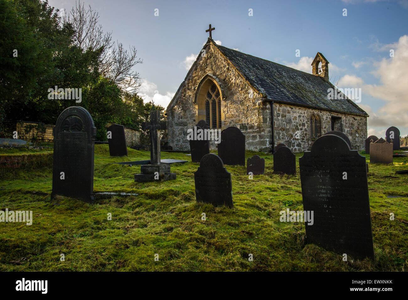 St.Tysilio's Church, Church Island, Anglesey, North Wales Stock Photo ...