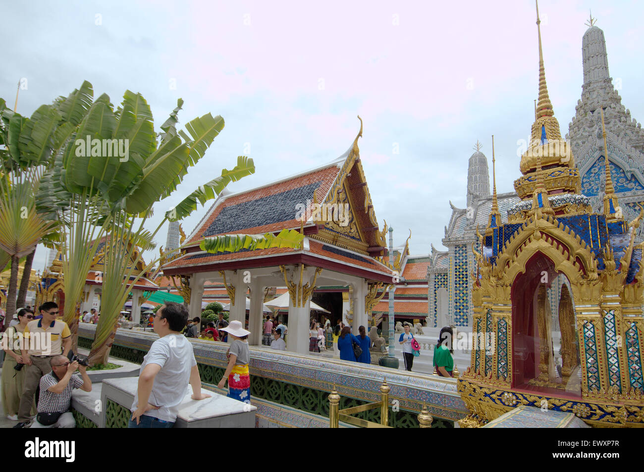 A Wat Phra Kaew Inner Compound Structure - Temple of the Emerald Buddha; full official name Wat Phra Si Rattana Satsadaram Stock Photo