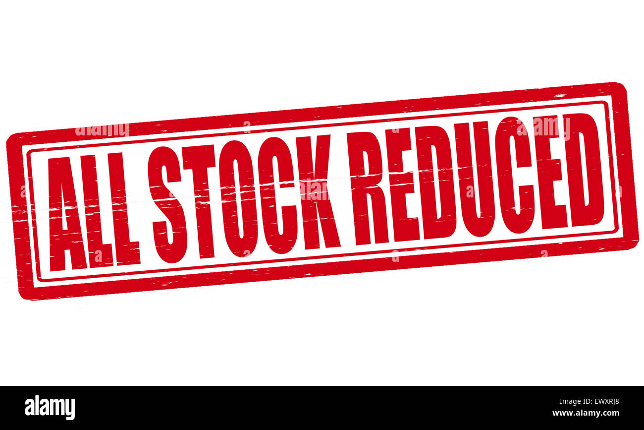 Stamp with text all stock reduced inside, ilustration Stock Photo - Alamy
