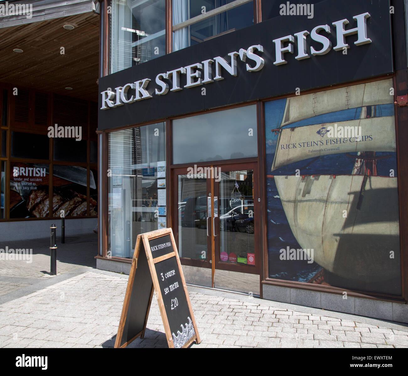 Rick Stein's Fish restaurant, famous TV chef, Falmouth, Cornwall