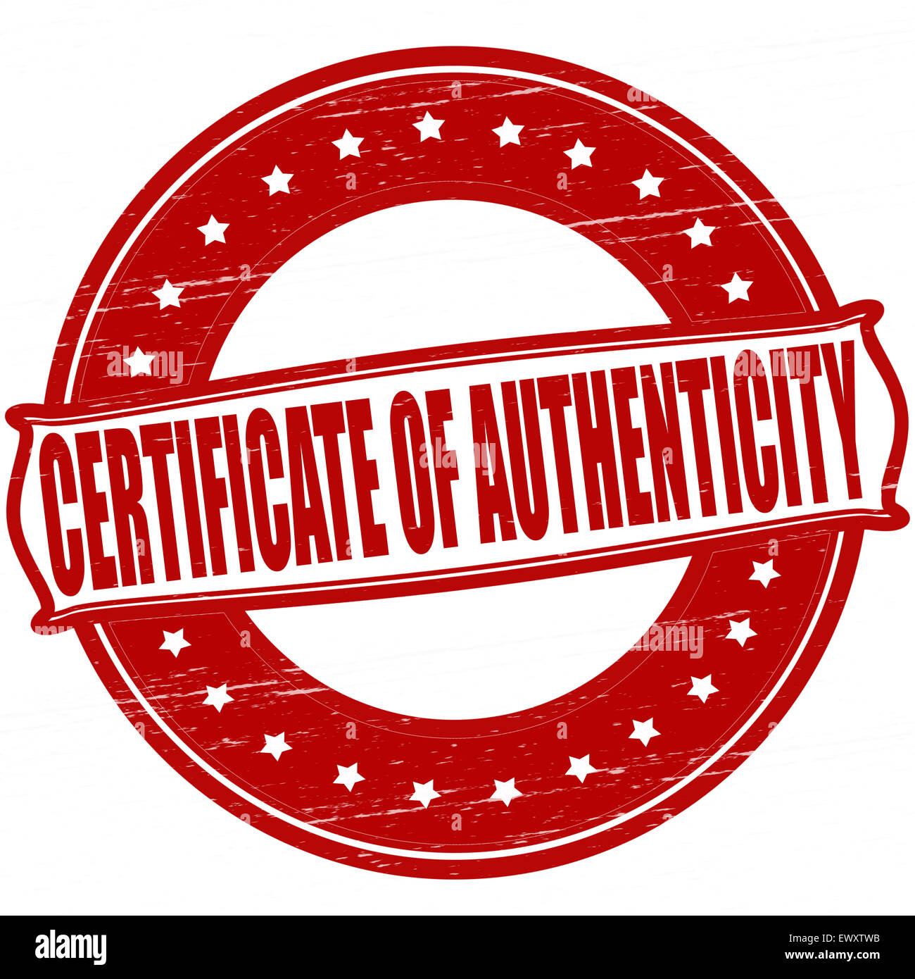 Stamp with text certificate of authenticity inside, ilustration Stock