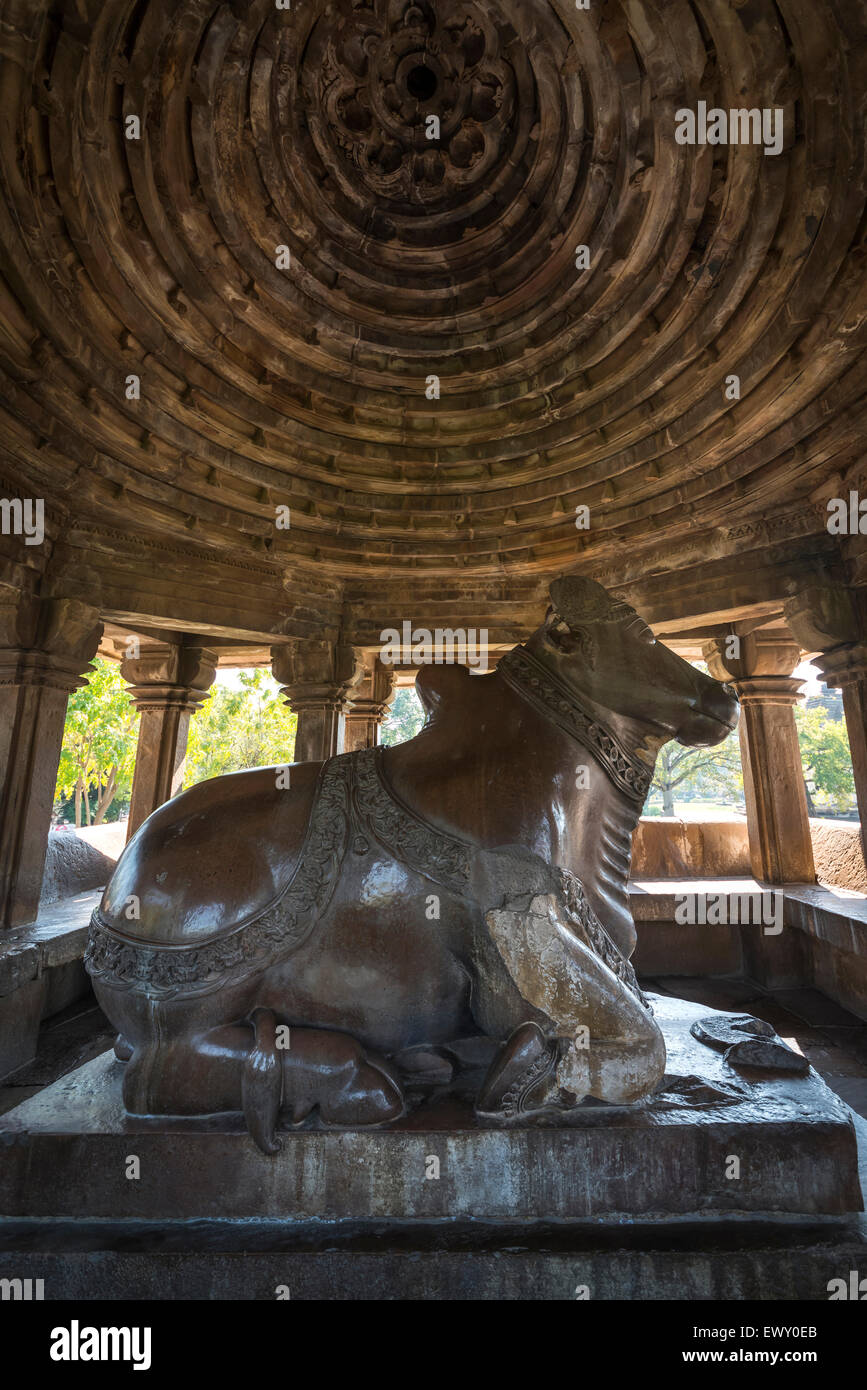 Nandi Devar temple at Khajuraho, Madhya Pradesh, India Stock Photo
