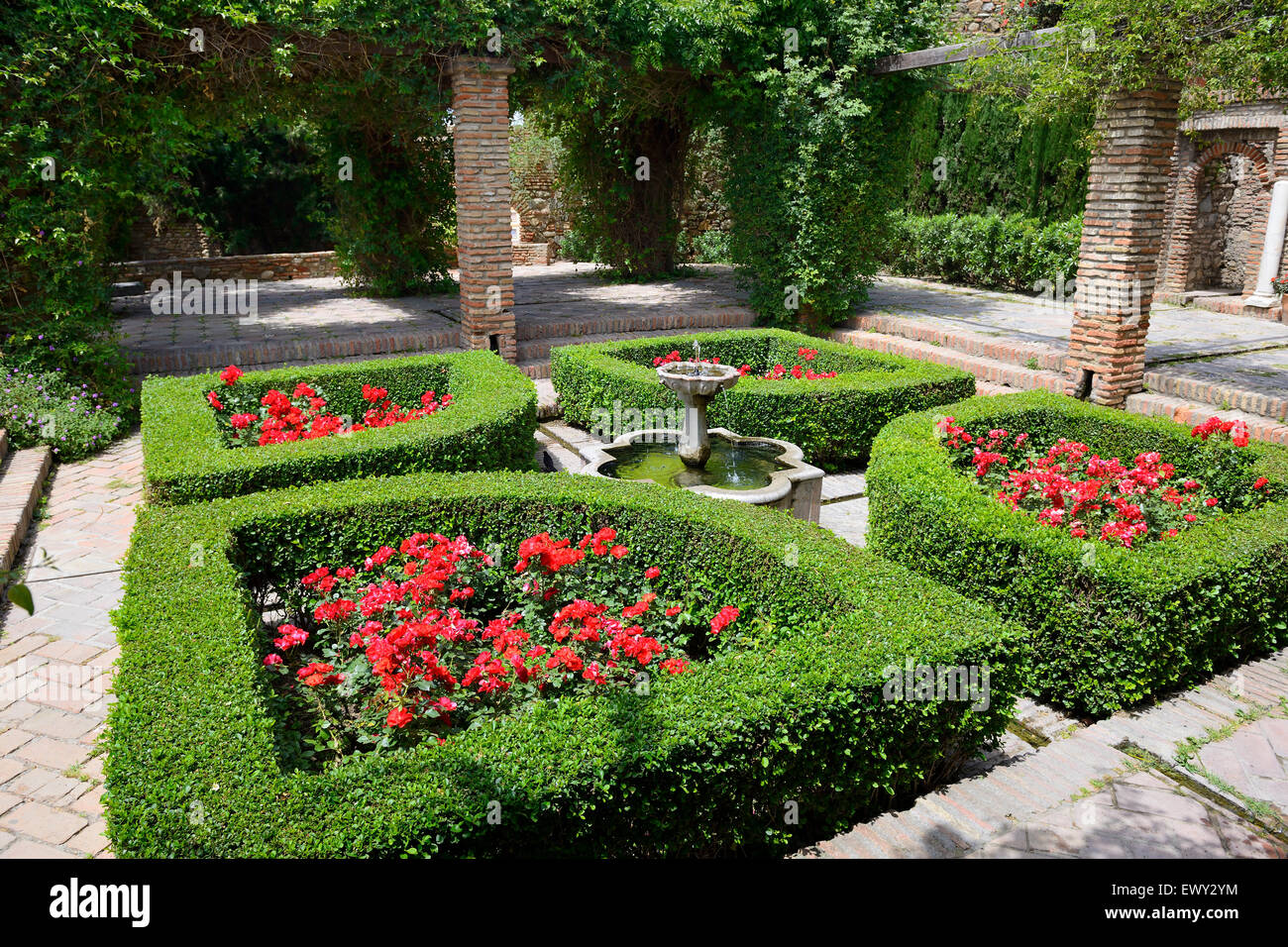 Garden and Patio de los Surtidores (Jets of Water), Alcazaba de Malaga
