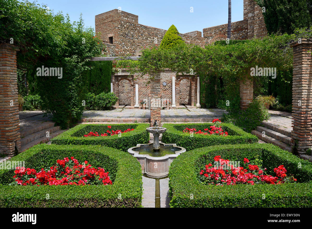 Garden and Patio de los Surtidores (Jets of Water), Alcazaba de Malaga