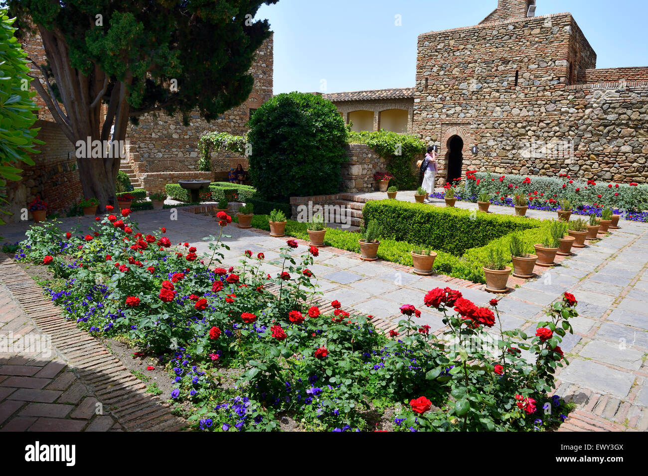 Garden and Patio de los Surtidores (Jets of Water), Alcazaba de Malaga