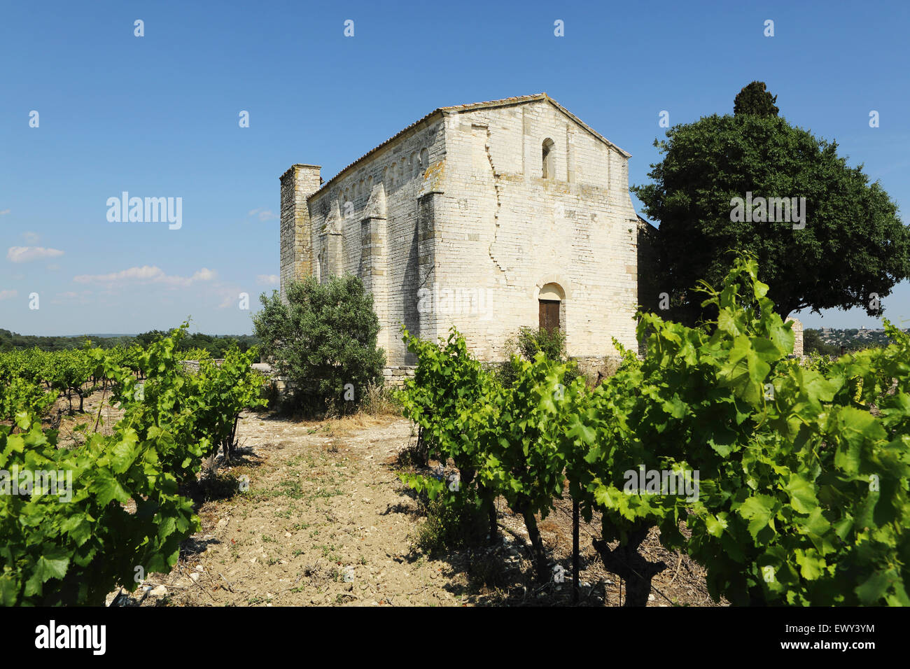 Saint Julien de Montredon chapel at Salinelles in the Languedoc-Roussillon region of France. Stock Photo