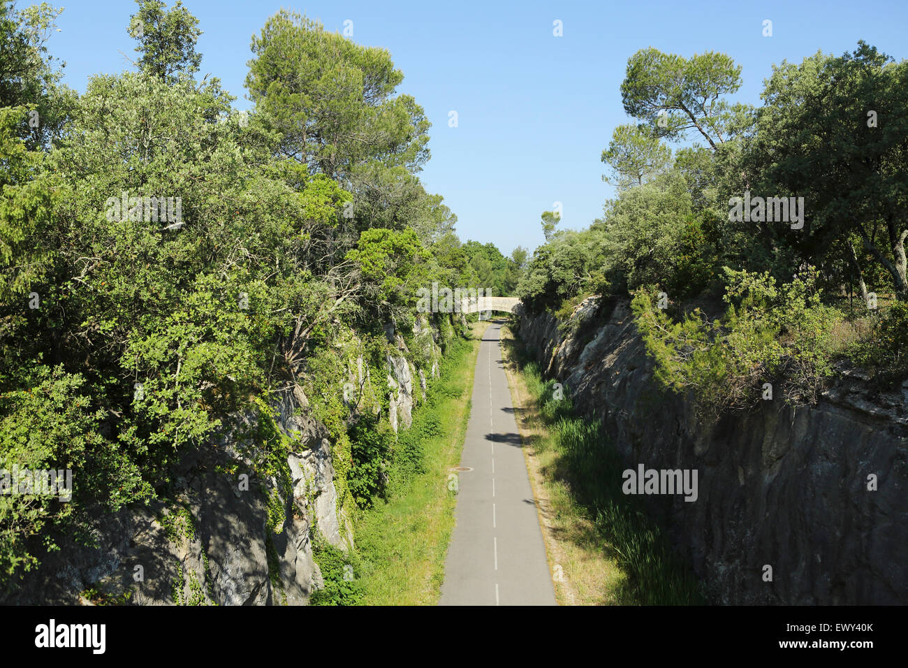 The Voie Verte (Green Way) near Sommieres, France. Stock Photo