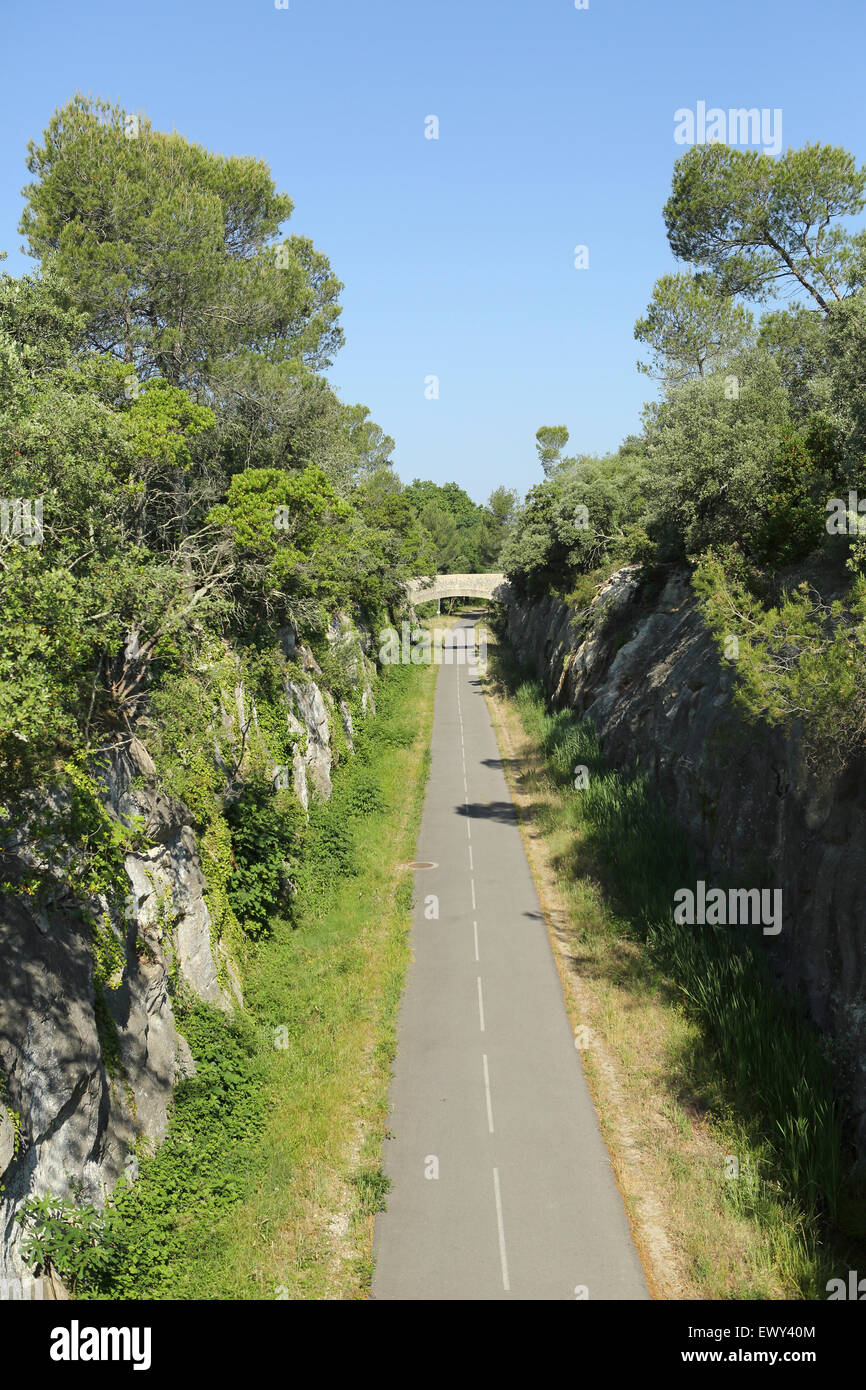 The Voie Verte (Green Way) near Sommieres, France. Stock Photo