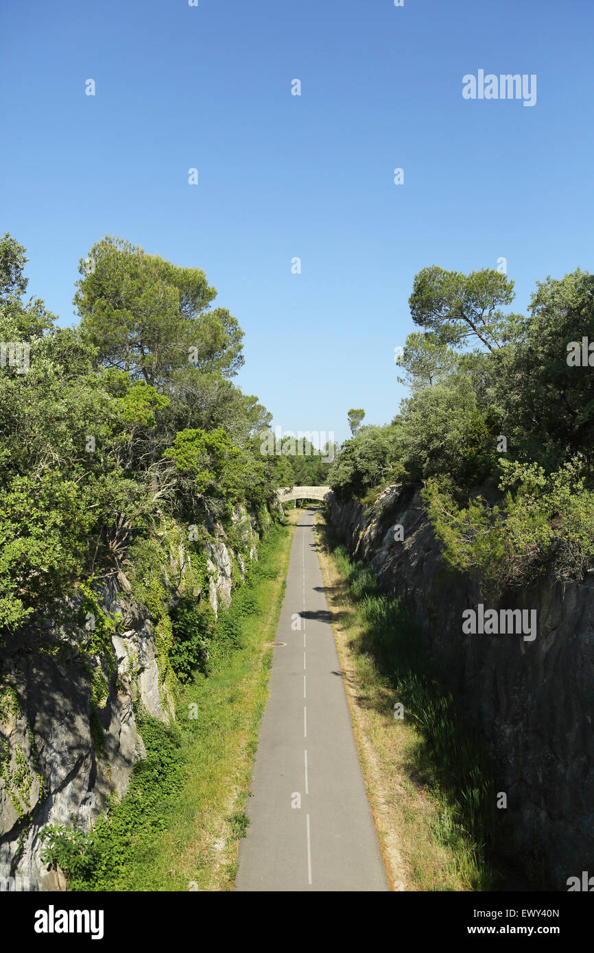 The Voie Verte (Green Way) near Sommieres, France. Stock Photo