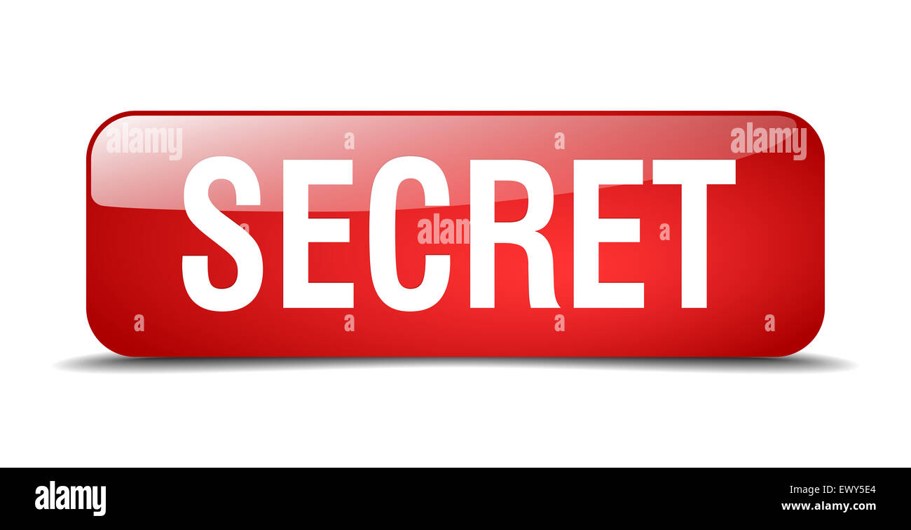 secret red square 3d realistic isolated web button Stock Photo - Alamy