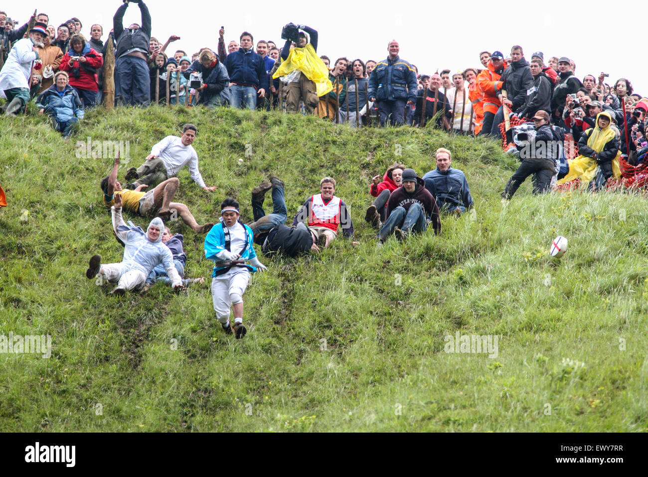 Cheese Rolling at Coopers Hill, Brockworth, Gloucestershire, England