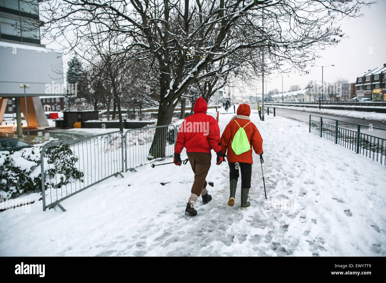 Dressed for a winter hike, here next to Tolworth Tower, in Tolworth