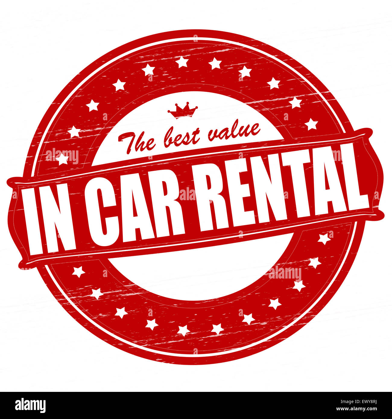 Stamp with text the best value in car rental inside, illustration Stock Photo