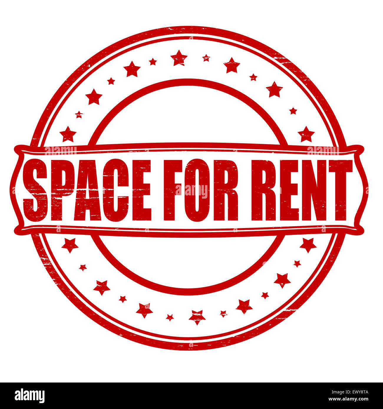 Stamp with text space for rent inside, illustration Stock Photo