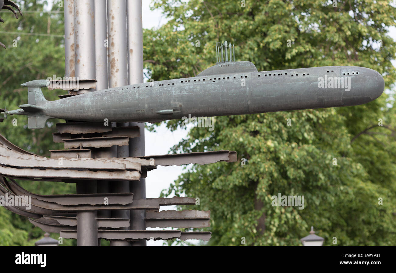 Layout underwater submarine project 671 RTM Stock Photo