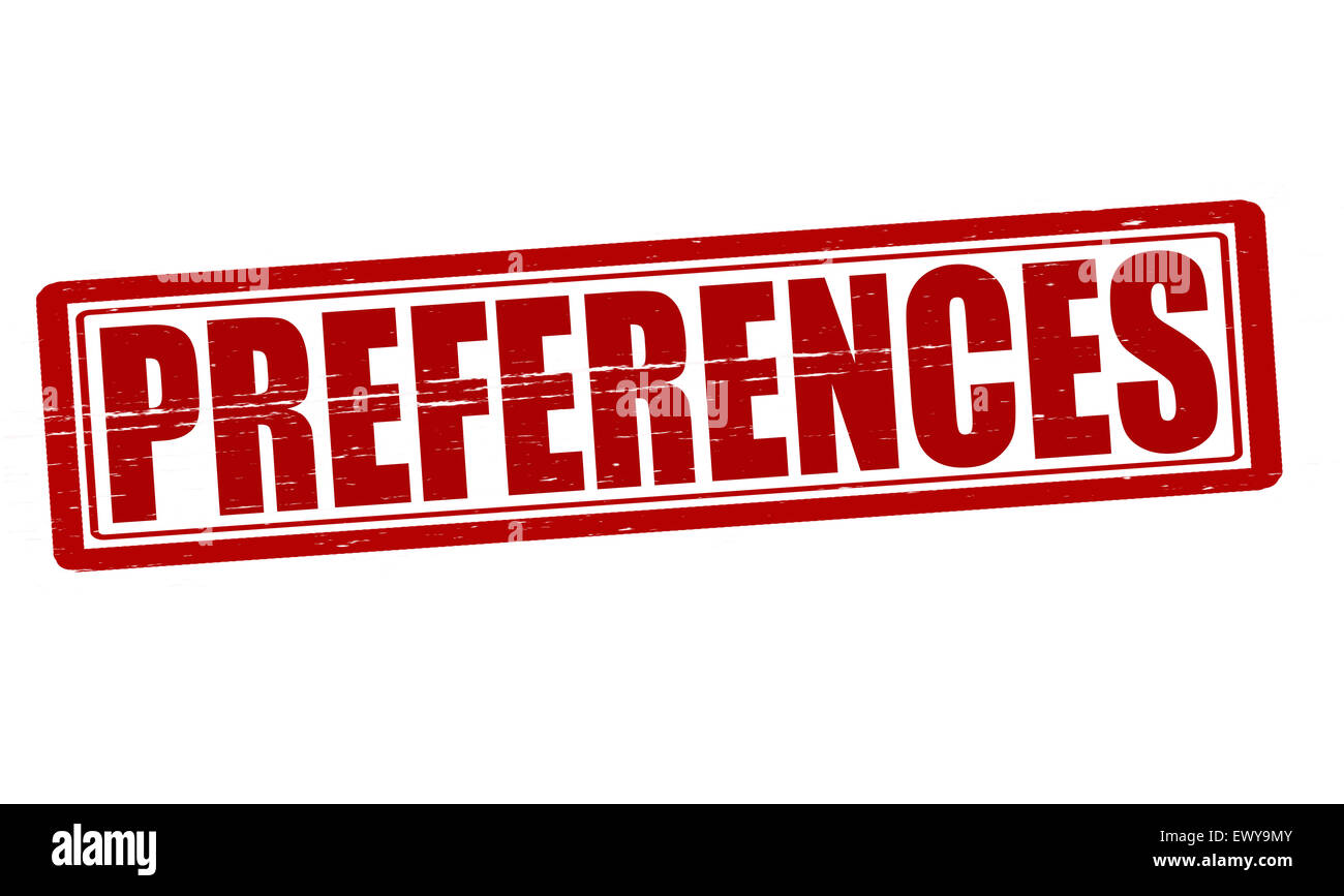 Stamp with word preferences inside, illustration Stock Photo