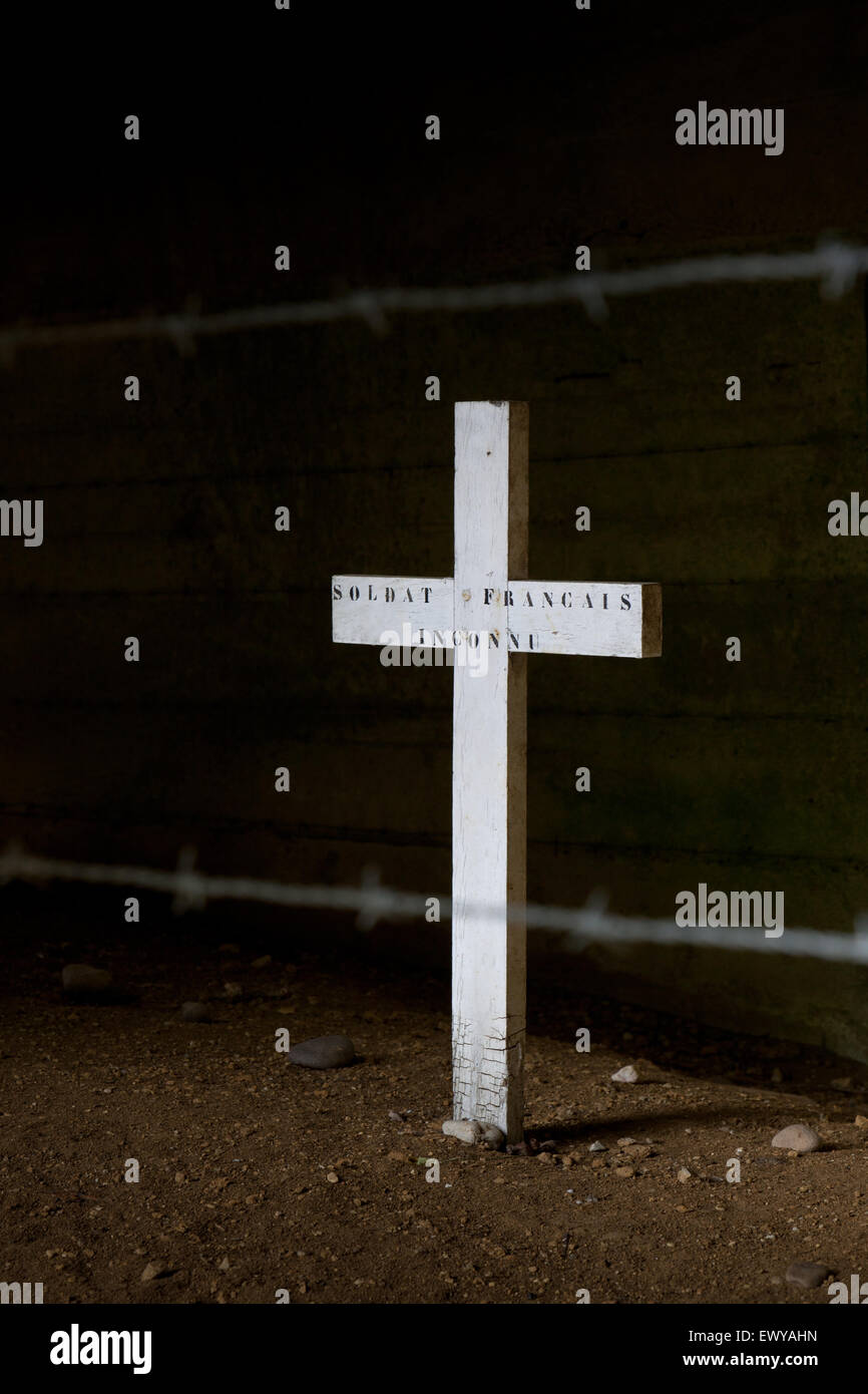 The Bayonet Trench First World War memorial near Verdun in France Stock Photo
