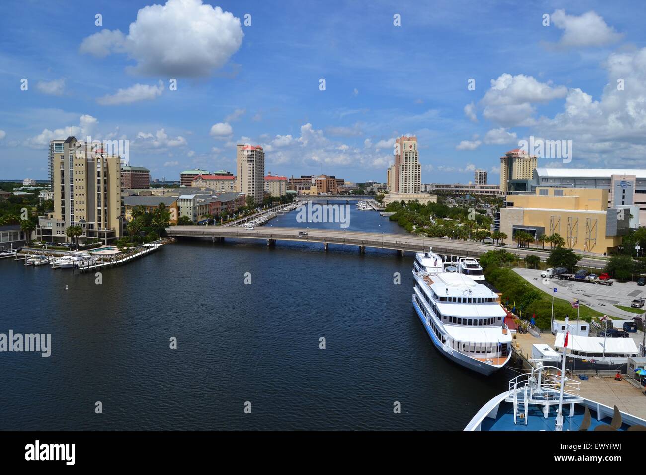 Overlooking port in Tampa, Florida Stock Photo