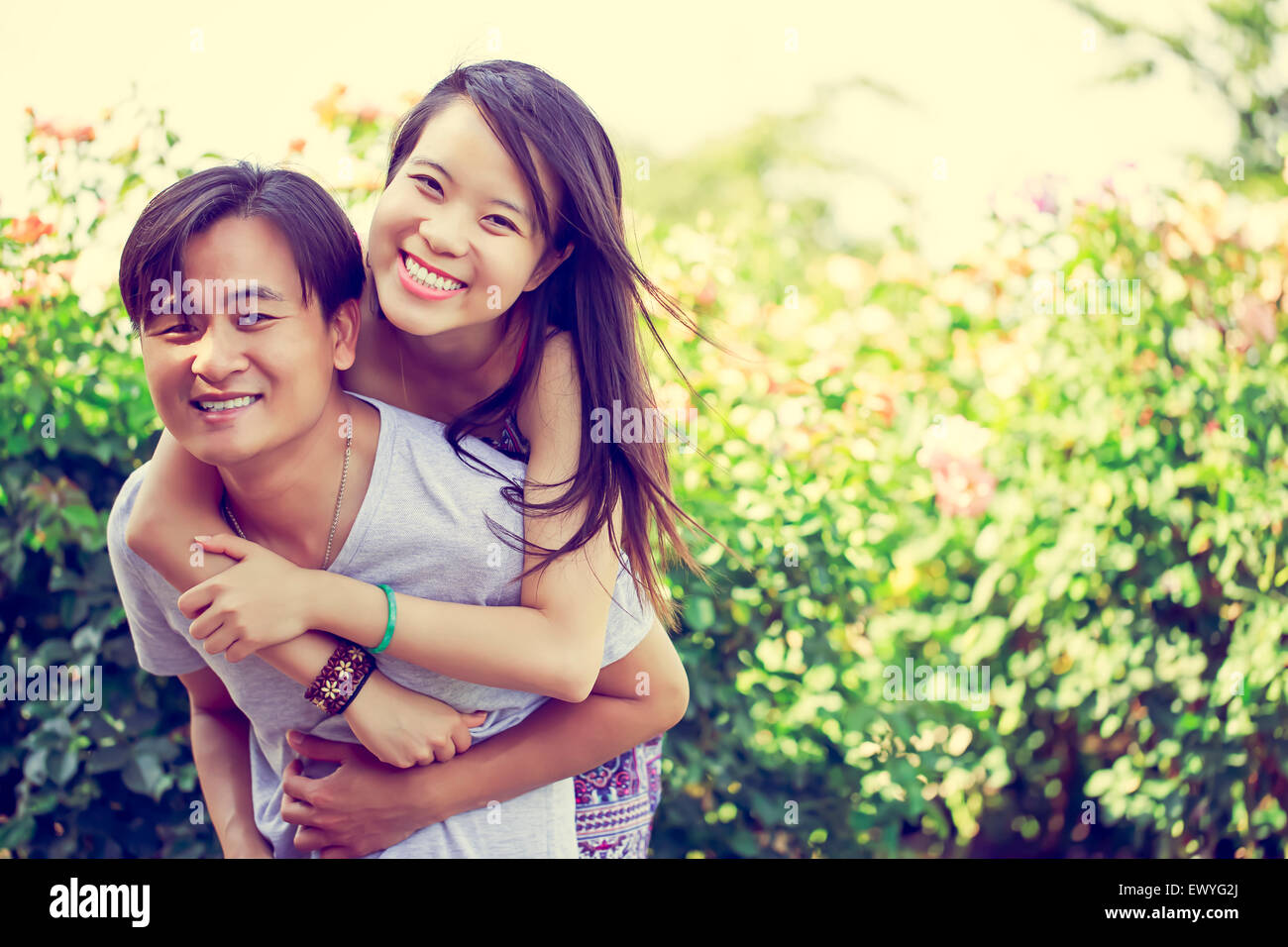 Beautiful young asian couple hi-res stock photography and images - Alamy