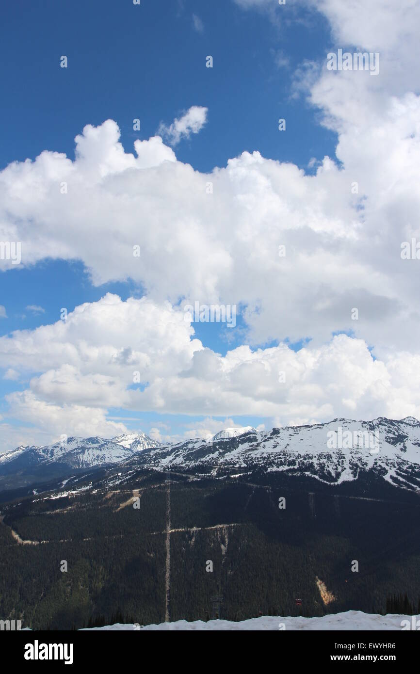 Canadian mountains scene and background ideal advertisements,websites. Stock Photo