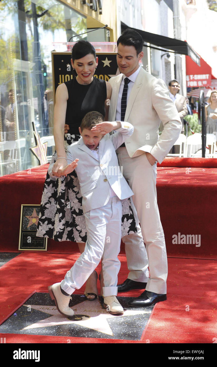 Julianna Margulies honored with a star on the Hollywood Walk of Fame  Featuring: Julianna Margulies, Keith Lieberthal, Kieran Where: Los Angeles, California, United States When: 01 May 2015 C Stock Photo
