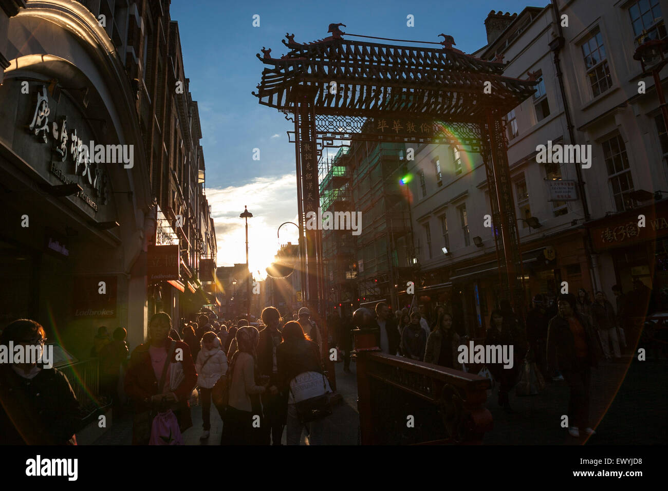 Chinatown in late afternoon London, England Stock Photo
