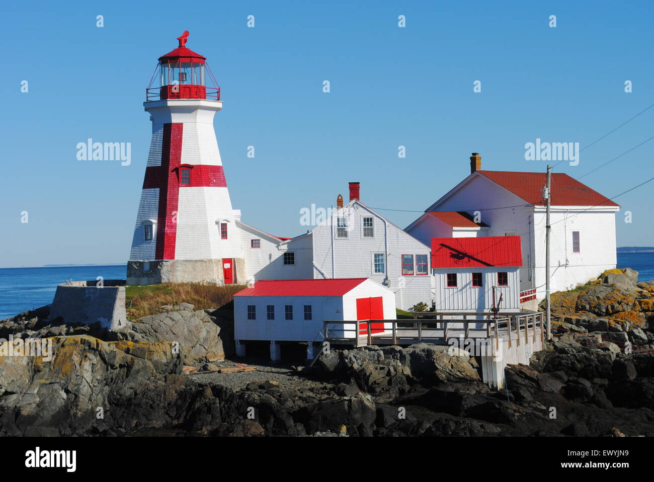 Worth the Hike    East Quoddy Lighthouse Campobello Island NB Canada Stock Photo