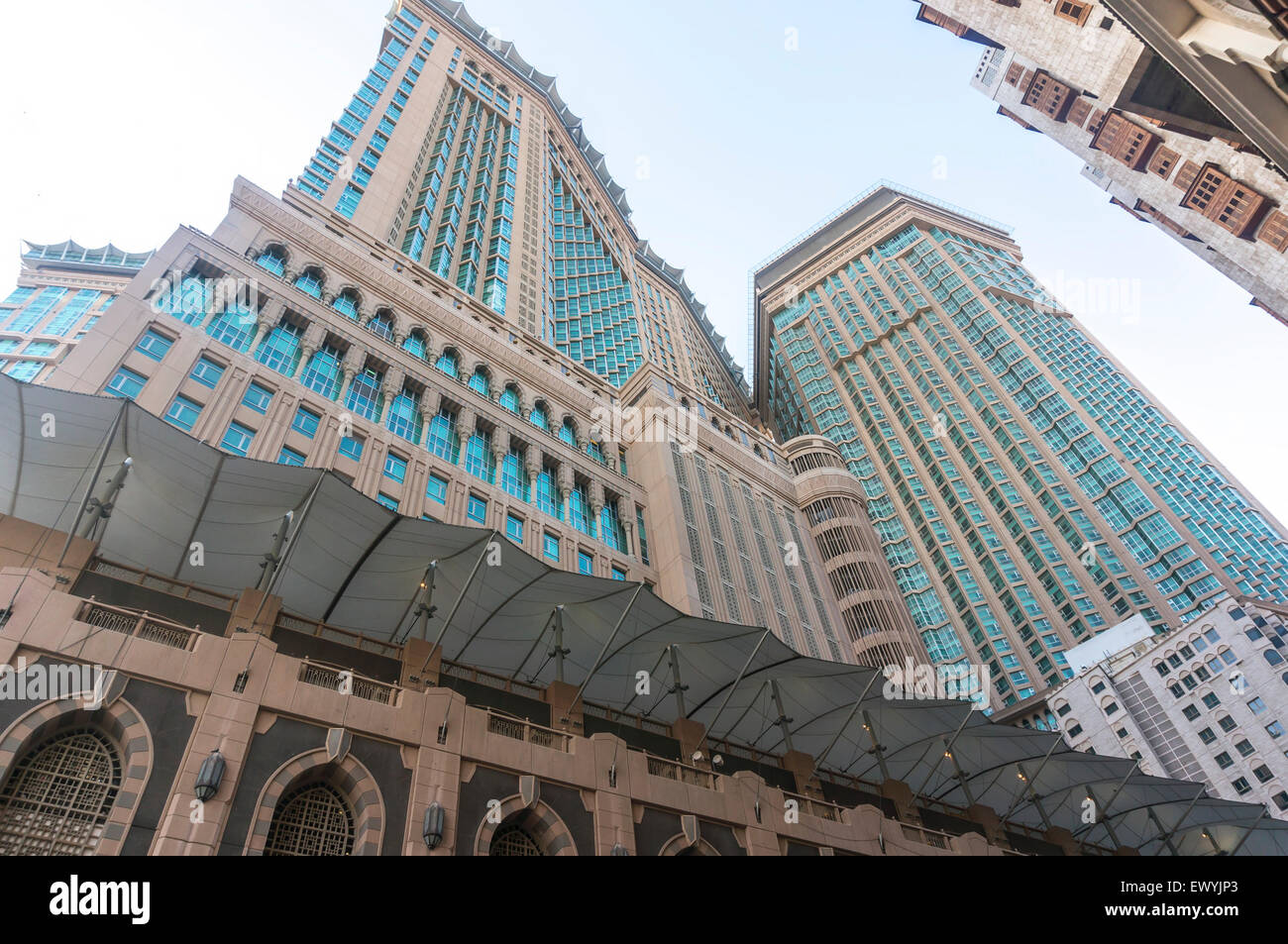 MECCA, S.ARABIA-MAC 10: Abraj Al Bait (Royal Clock Tower Makkah) on March 10, 2015 in Makkah. The tower is the tallest clock tow Stock Photo