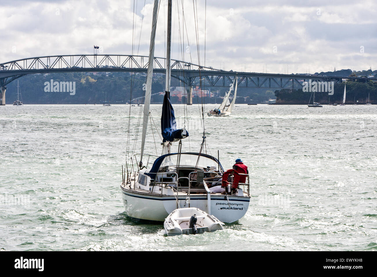 Yachts sailing in Auckland Harbour. City of Sails. Auckland,New Zealand