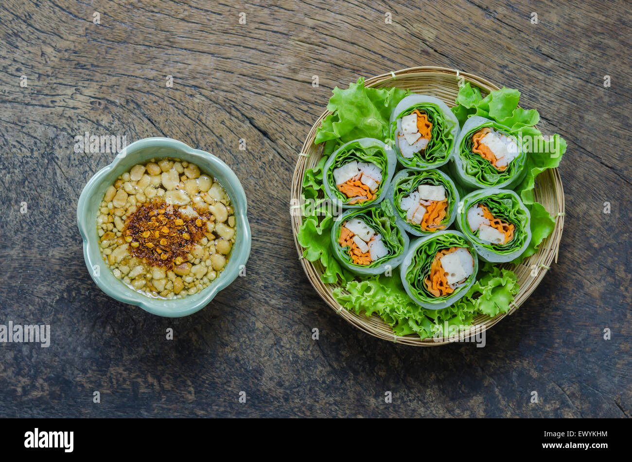 top view Fresh Spring Roll, Vietnamese Food Stock Photo - Alamy
