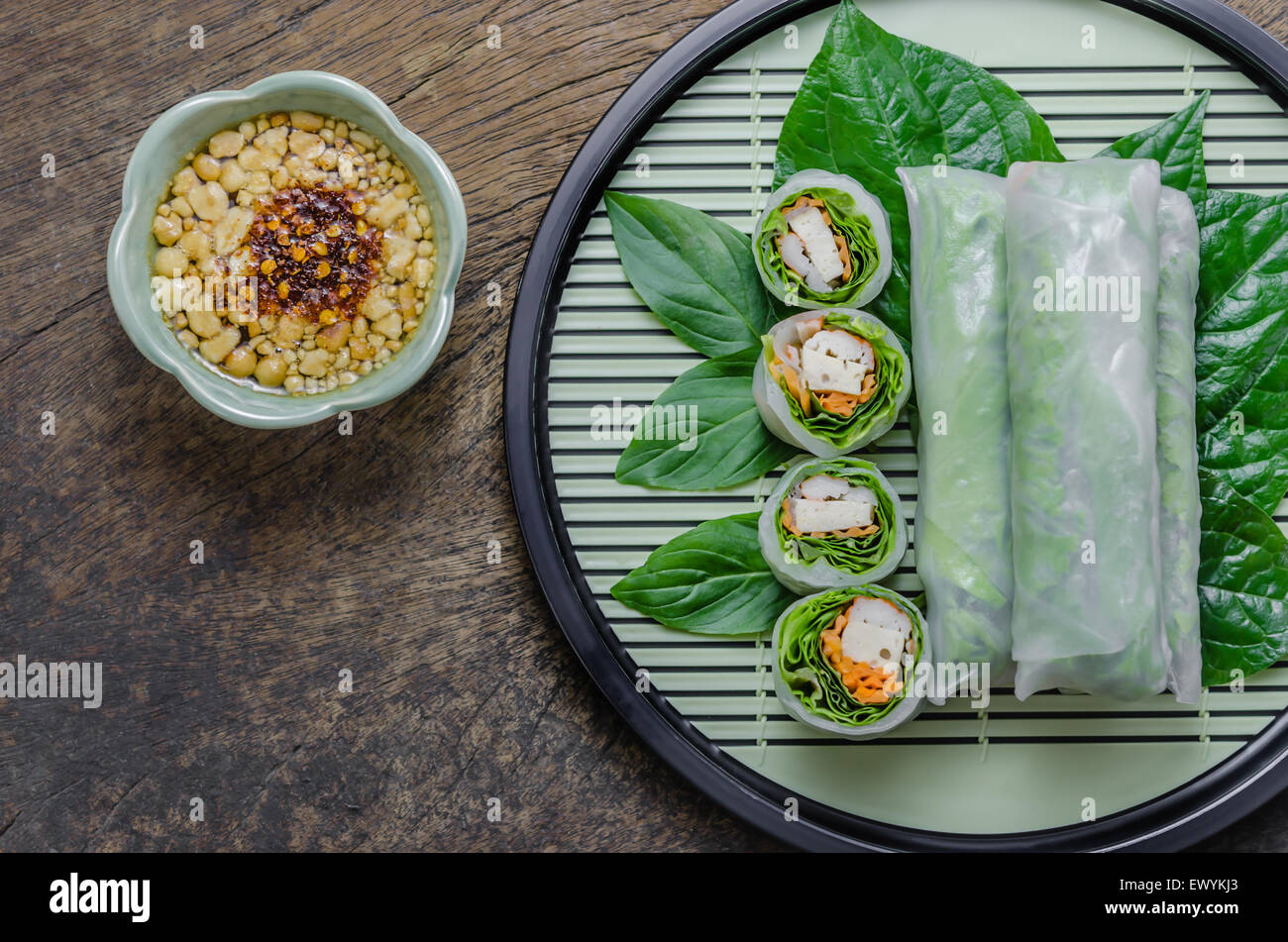 top view Fresh Spring Roll, Vietnamese Food Stock Photo - Alamy