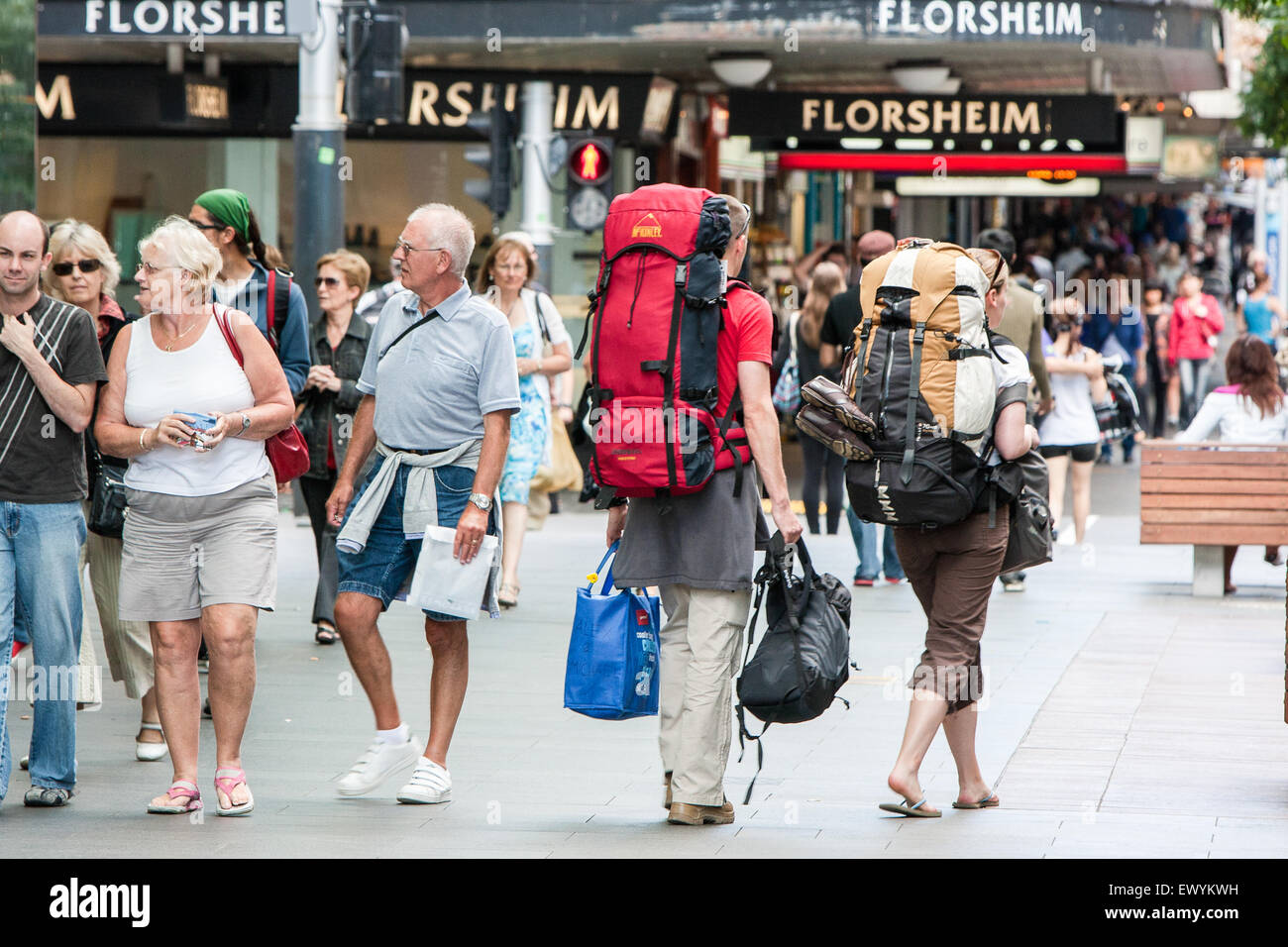 Backpackers in centre of Auckland.Auckland,New Zealand Stock Photo Alamy