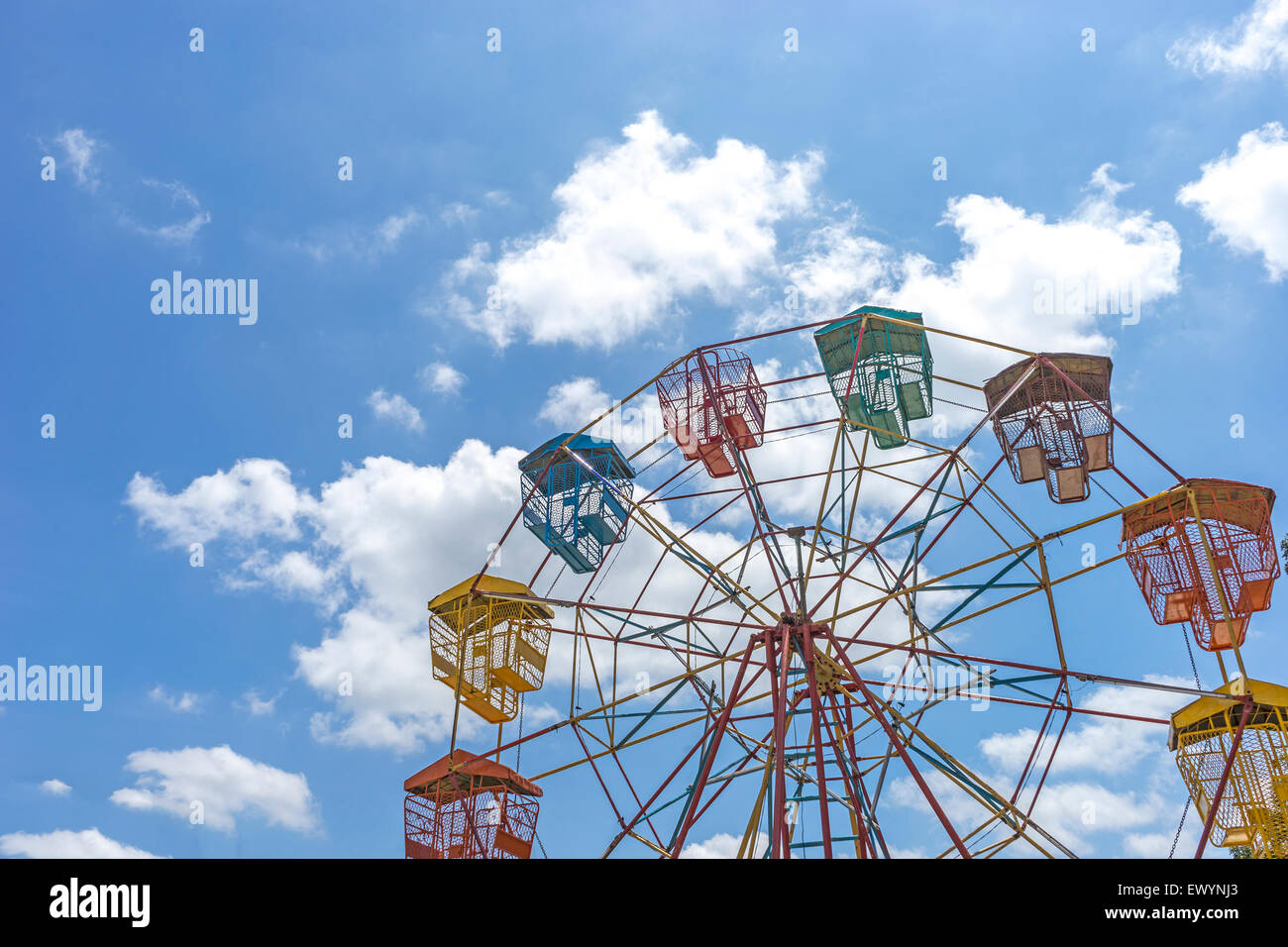 Ferris wheel and natural sunlight with blue skies Stock Photo - Alamy