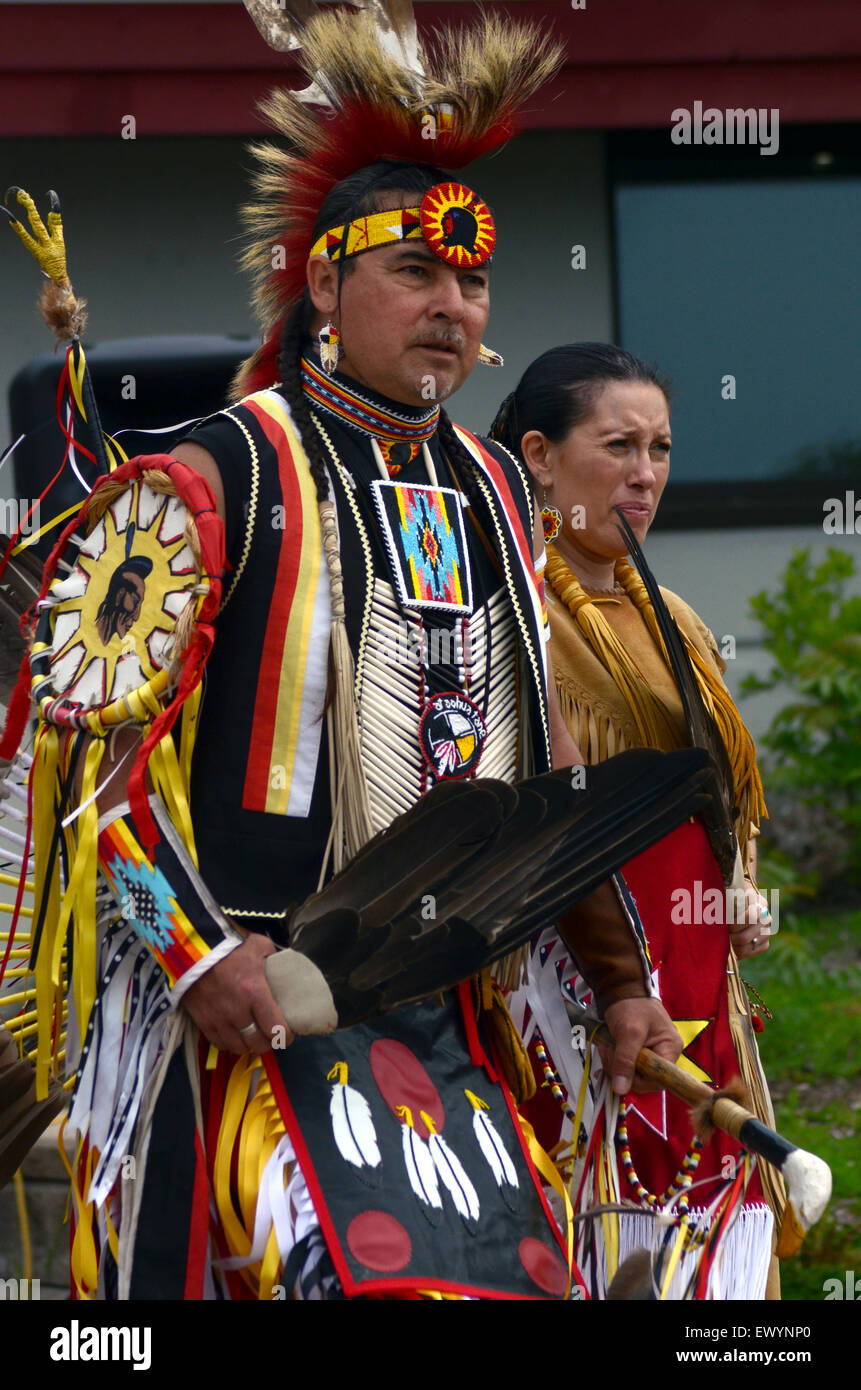 Native American dancers, Aboriginal Day, Millbrook, Nova Scotia Stock ...