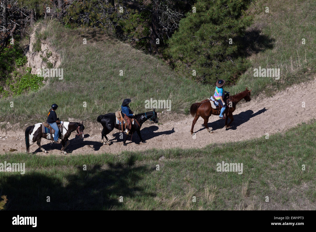 Three riders on horseback hi-res stock photography and images - Alamy