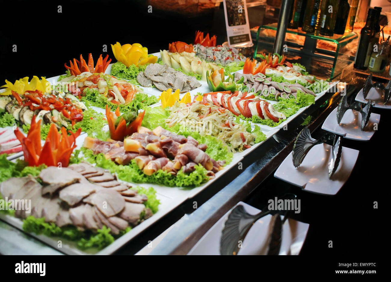 Assorted appetizers at the restaurant Stock Photo Alamy