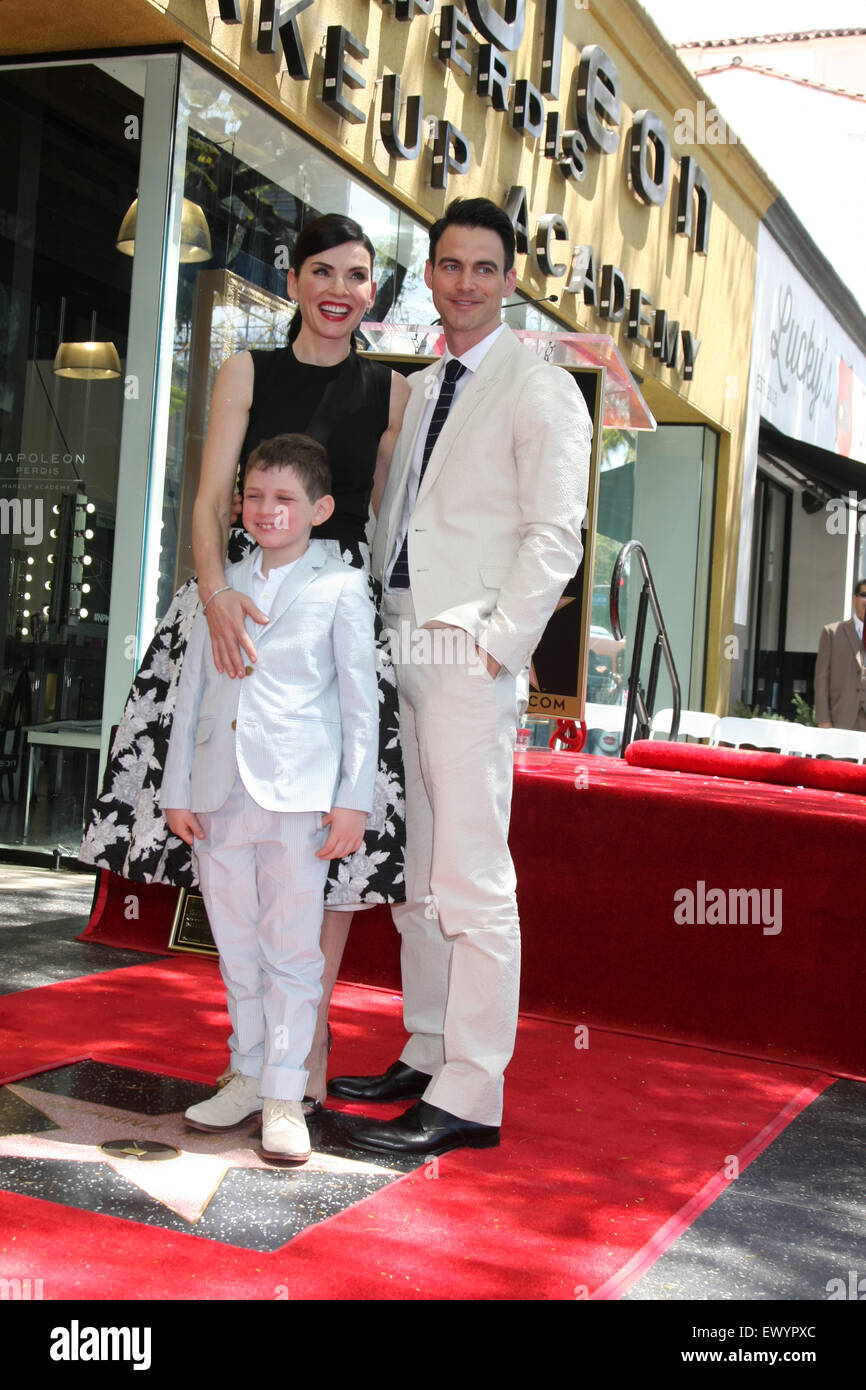 Julianna Margulies honored with a star on the Hollywood Walk of Fame  Featuring: Julianna Margulies, Kieran Lieberthal, Keith Lieberthal Where: Los Angeles, California, United States When: 01 May 2015 C Stock Photo