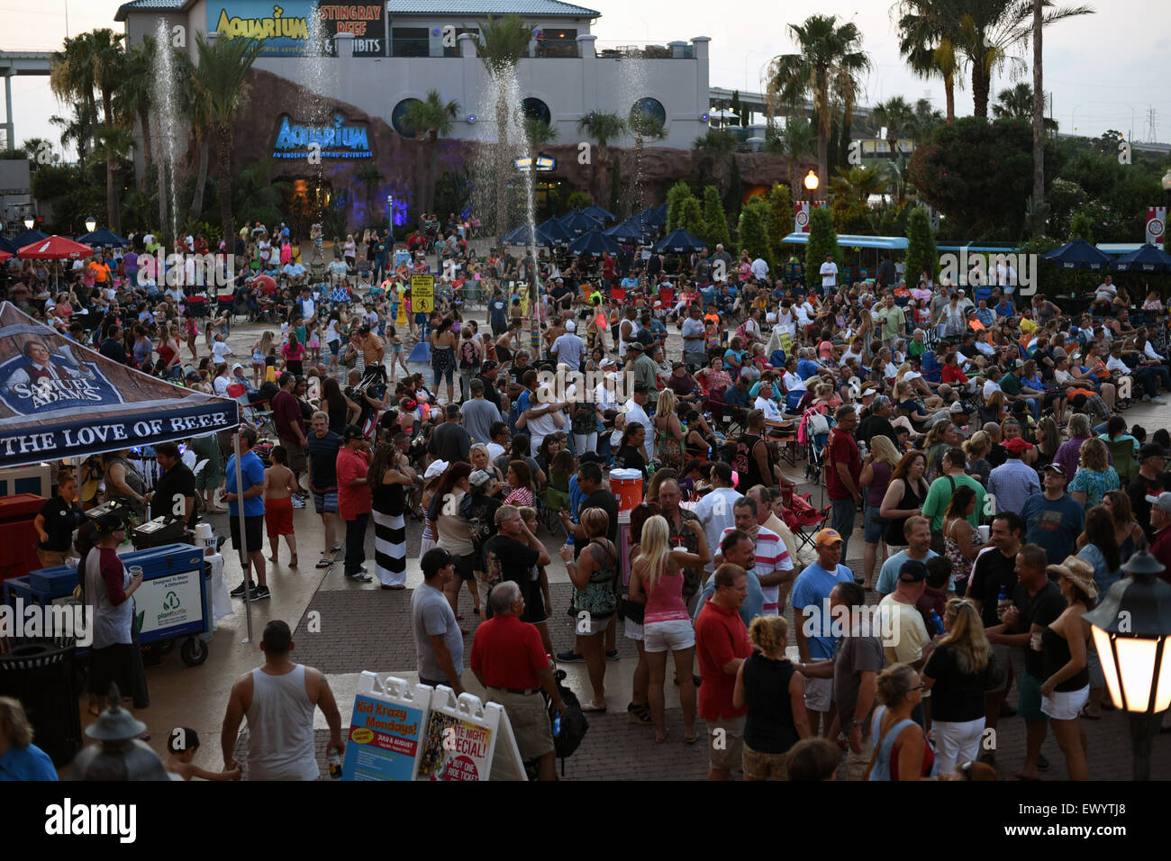 Crowd Gathered for a concert at the Kemah boardwalk Stock Photo Alamy
